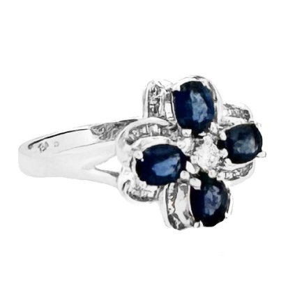 Luxusní prsten s diamanty a Blue kyanite