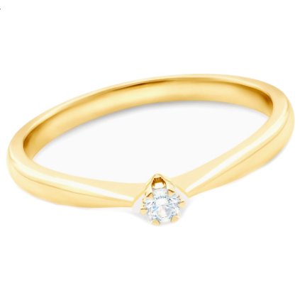 Zlatý prsten s diamantem 0,075ct