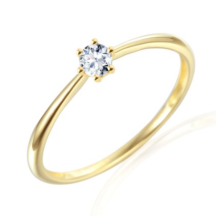 Zlatý prsten s diamantem 0,24ct