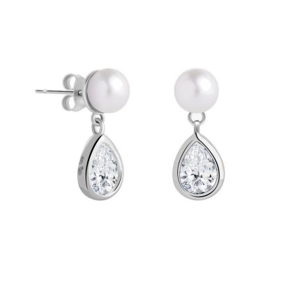 preciosa elegantni stribrne nausnice s pravou perlou pure pearl 5337 00 14854666145834