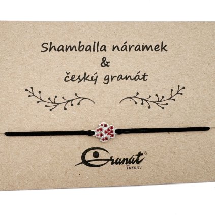 Český granát stříbrný náramek Shamballa 007