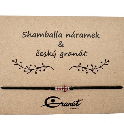 Český granát stříbrný náramek Shamballa 009