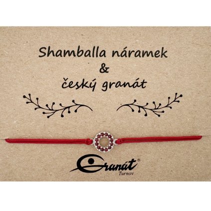 Český granát stříbrný náramek Shamballa 012