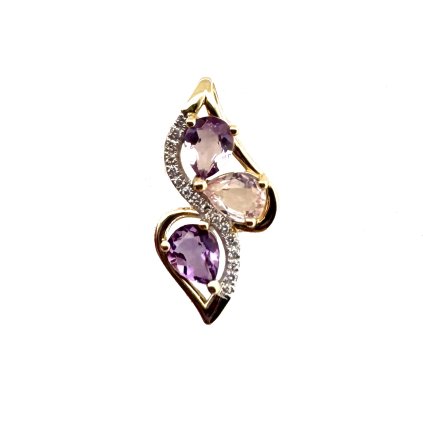 Luxusní přívěs s Ametystem a diamanty