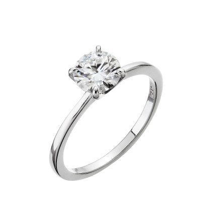Stříbrný prsten s Moissanitem 1ct basic