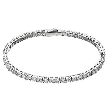Stříbrný tenisový náramek s Moissanity 5ct