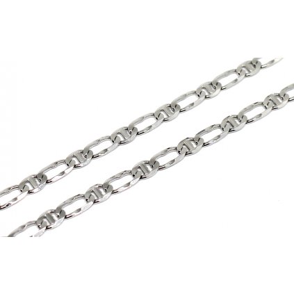 Zlatý náramek z bílého zlata Figaro 1+1 silný 20cm