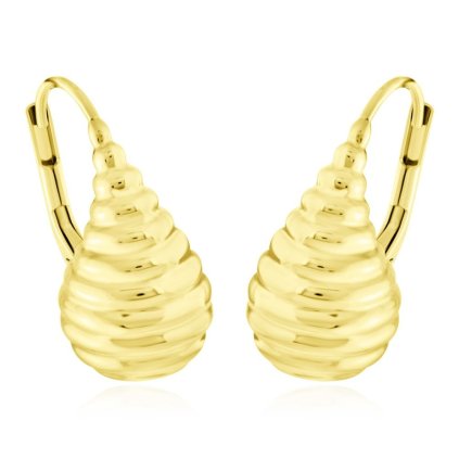 Zlaté náušnice kapky se vzorem