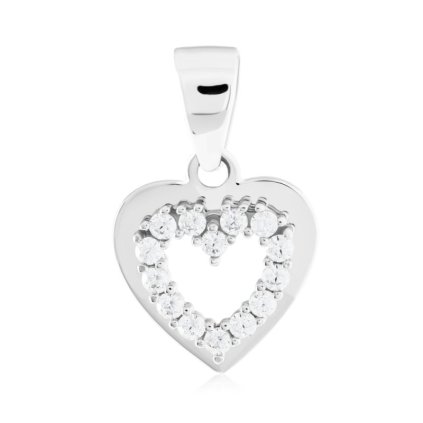Přívěsek Srdíčko se zirkony z bílého zlata