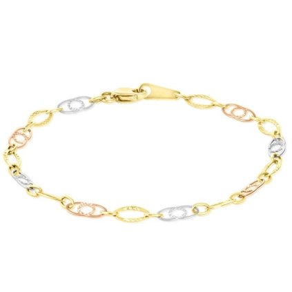 Zlatý náramek 3 barvy zlata s gravárováním