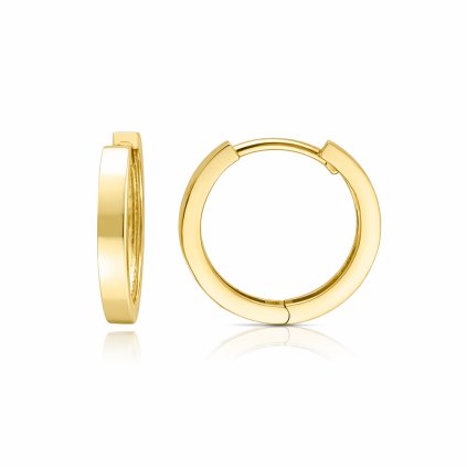 Zlaté náušnice kroužky hranaté