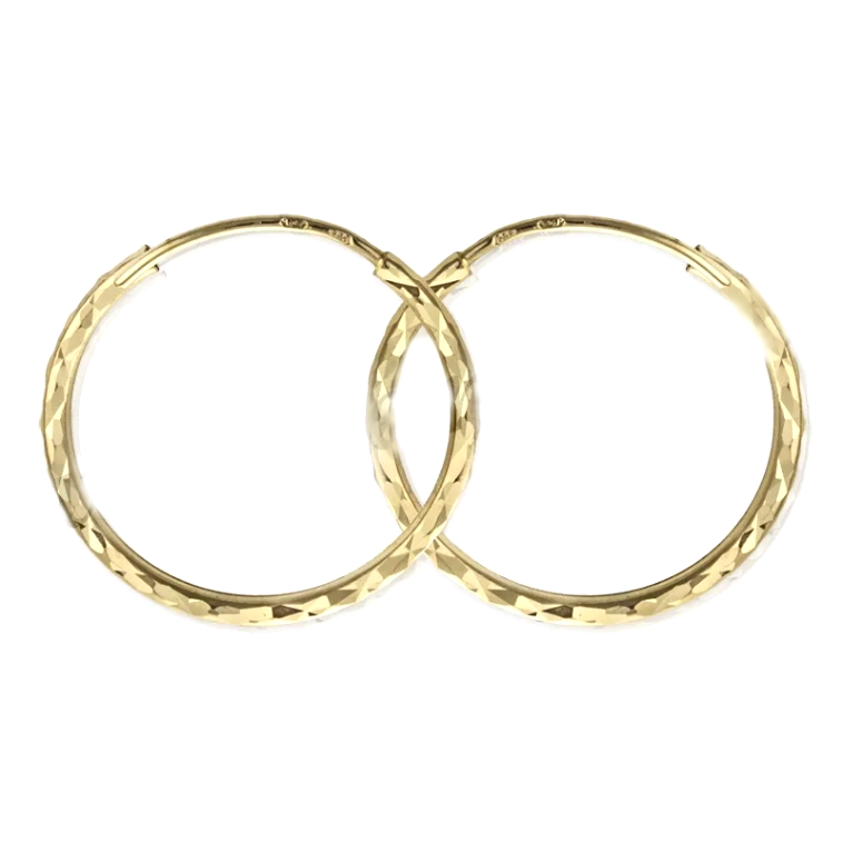 Zlaté náušnice kruhy dvojbarevné 20mm