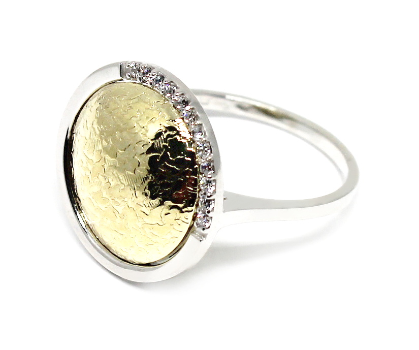 Luxusní prsten z bílého a žlutého zlata Kleopatra