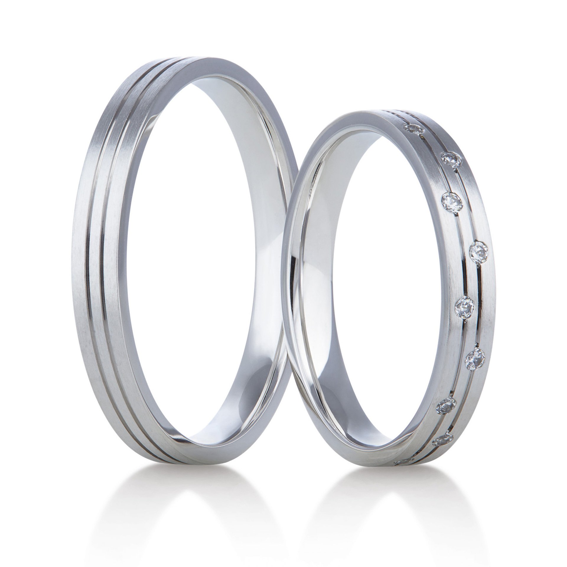 Snubní prsteny bílé zlato - Rýdl 407