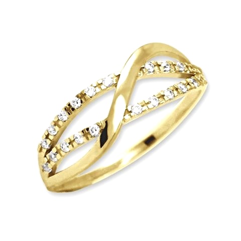 Zlatý prsten se zirkony Olivie Velikost a váha prstenu: vel.54(váha 1,45g)