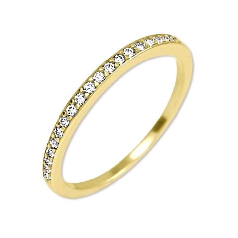 Zlatý prsten se zirkony po obvodu Velikost a váha prstenu: 56(váha 1,40g)