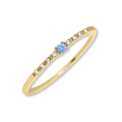 Zlatý prsten se zirkony Klara Velikost a váha prstenu: 57(váha 0,85g)