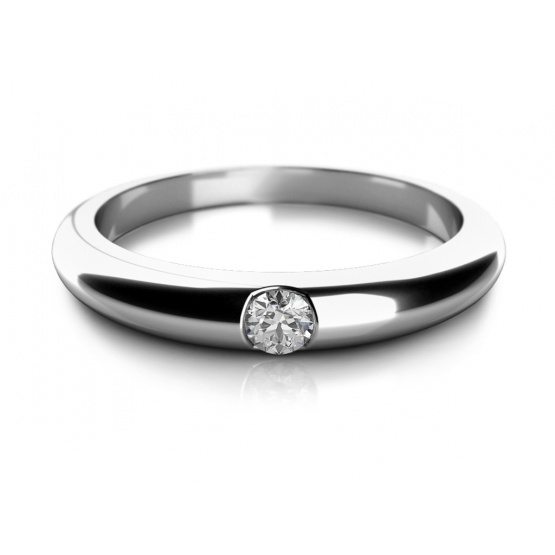 Zlatý prsten s bílým zirkonem Velikost a váha prstenu: 52(váha 1,97g)