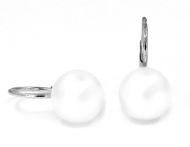 Náušnice s perlou bílé zlato 9 - 9,5mm