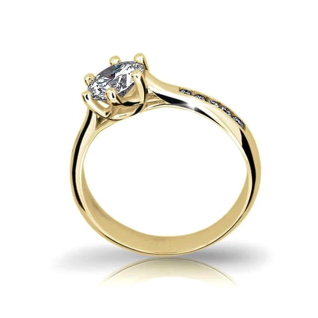 Zlatý prsten se zirkonem zásnubní Love