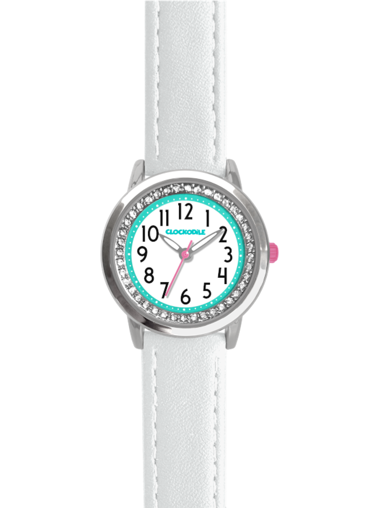 Bílé třpytivé dívčí dětské hodinky CLOCKODILE SPARKLE CWG5090