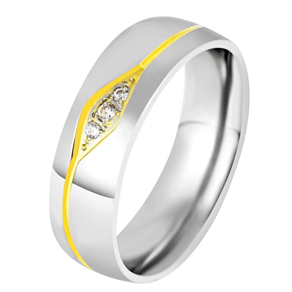 Ocelový snubní prsten 240304
