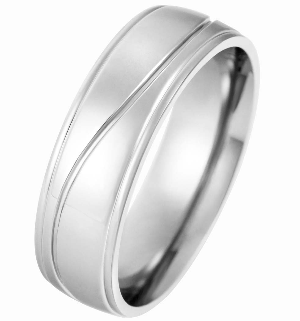 Ocelový snubní prsten 236384