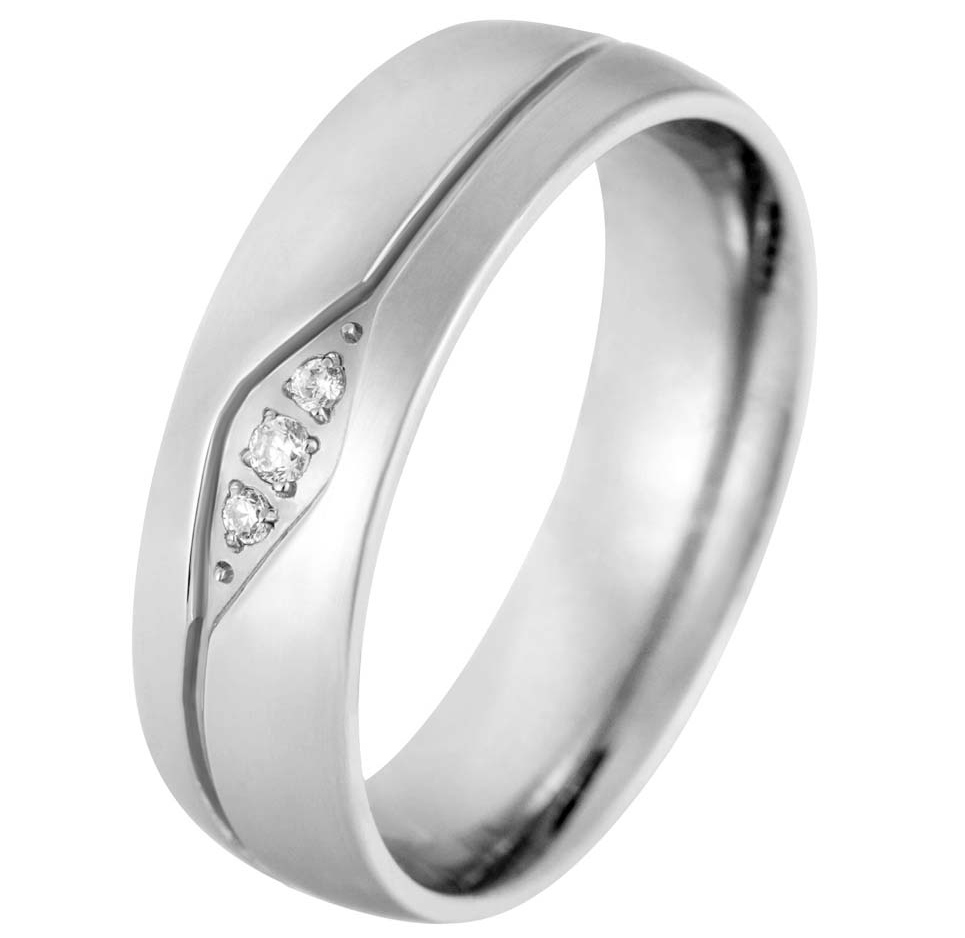 Ocelový snubní prsten 240302