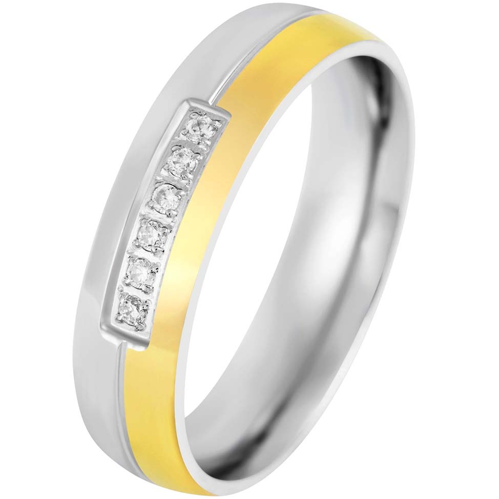 Ocelový snubní prsten 240306