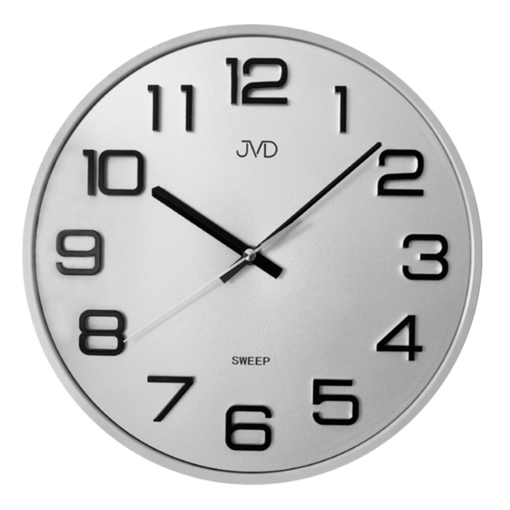 Nástěnné hodiny JVD SWEEP stříbrné HX2472.7