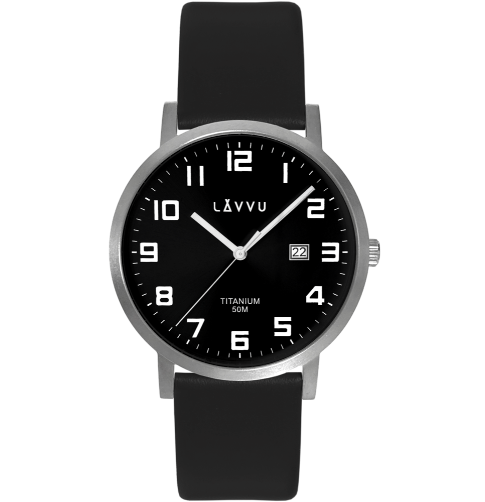 Titanové hodinky LAVVU TITANIUM LYNGDAL Black LWM0211