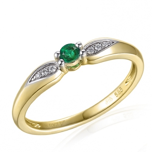 Zlatý prsten se smaragdem 4130 Velikost a váha prstenu: 58 (váha 1,65g)