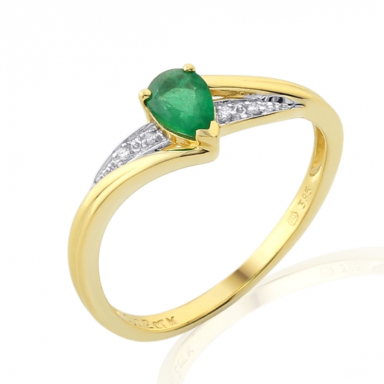 Smaragdový prsten s diamanty Velikost a váha prstenu: 55