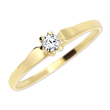Zlatý prsten zásnubní se zirkonem 992 Velikost a váha prstenu: 50(váha 1,10g)
