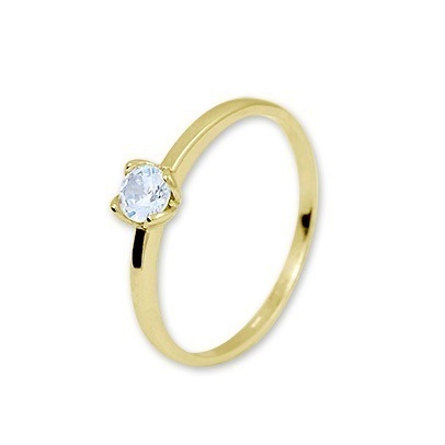Zlatý prsten se zirkonem 077 Velikost a váha prstenu: 60(váha 1,25g)