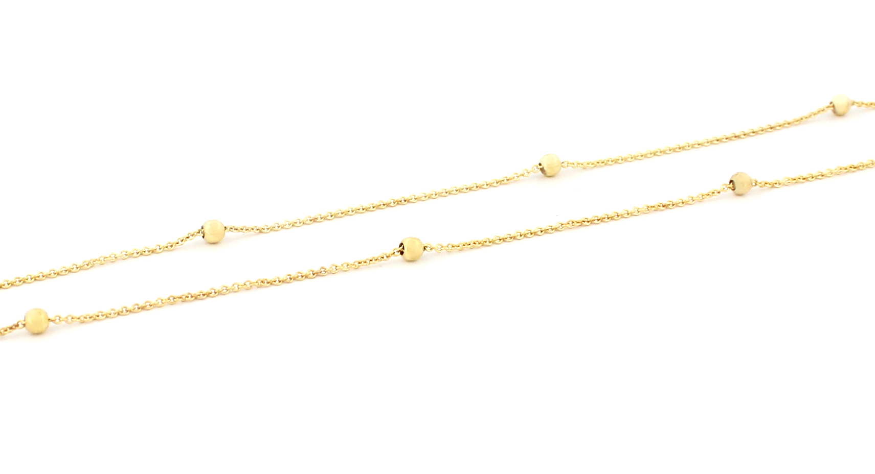 Zlatý řetízek jemný s kuličkami Délka řetízku: 45cm(váha 2,02g)