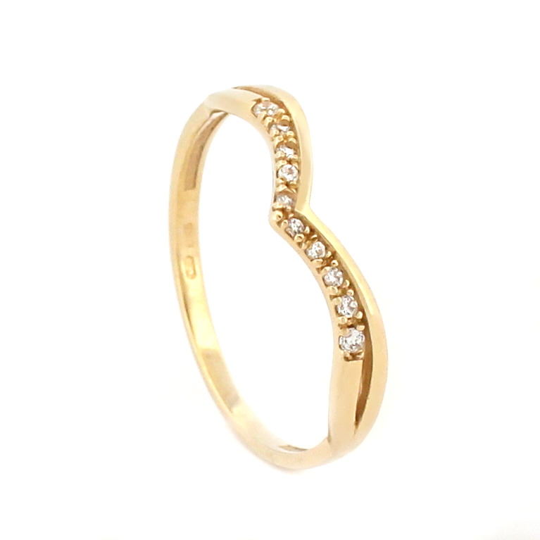 Zlatý prsten se zirkonem špička Velikost a váha prstenu: 55(váha 1,50g)