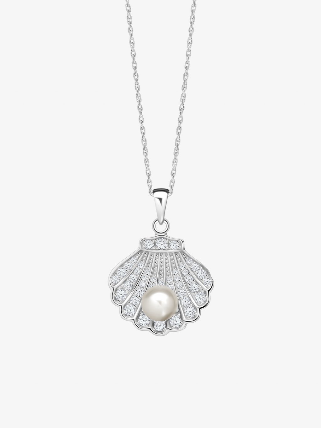 Preciosa Stříbrný přívěsek s řetízkem Birth of Venus s říční perlou a kubickou zirkonií