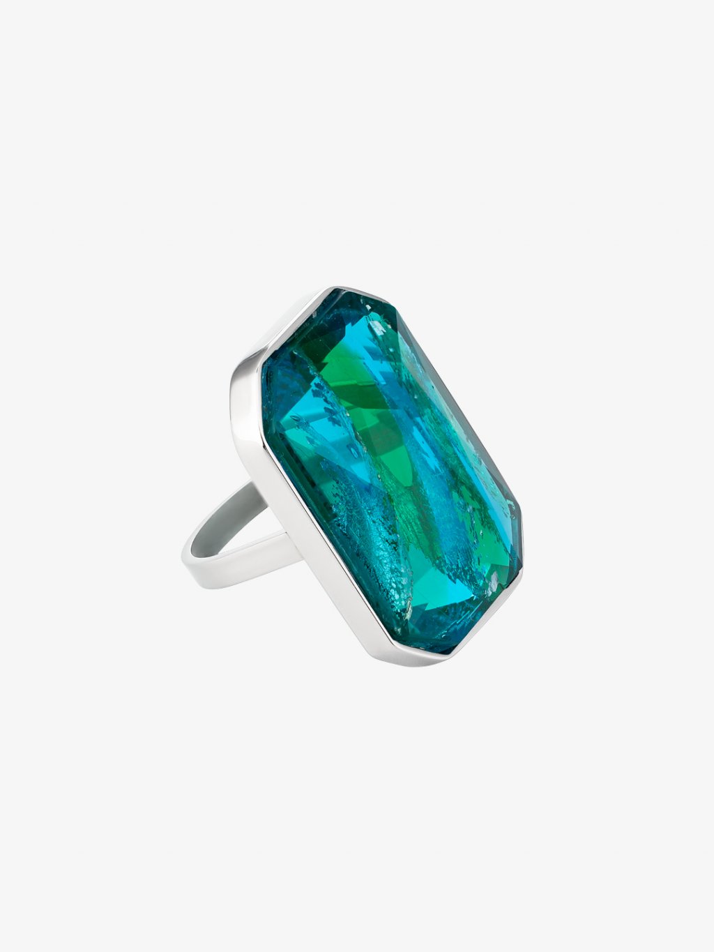 Prsten z chirurgické oceli Ocean s českým křišťálem Preciosa, emerald 7446 66C