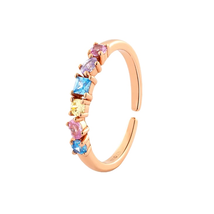 Rosegold stříbrný prsten Valencia s kubickou zirkonií Preciosa Velikost a váha prstenu: 52