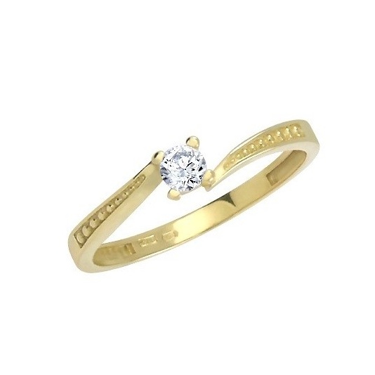 Zlatý prsten se zirkonem 960 Velikost a váha prstenu: 55(váha 1,50g)