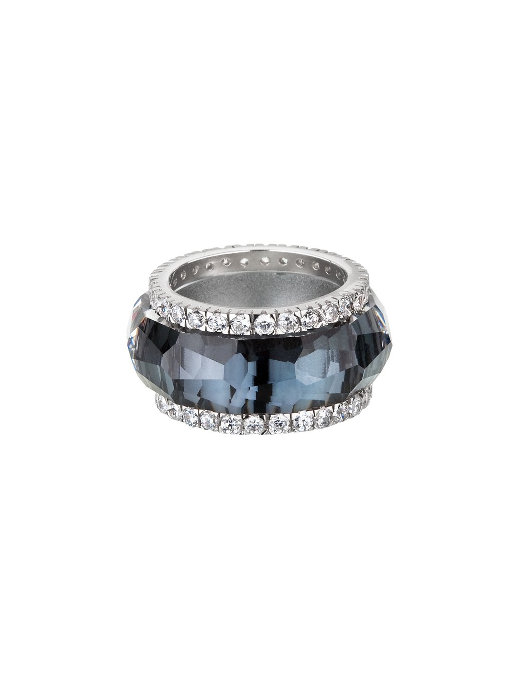 Stříbrný prsten Preciosa De Luxe s českým křišťálem - černý