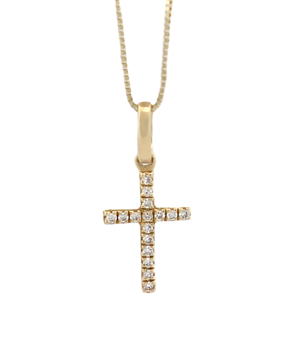 Zlatý křížek s diamanty 1,5cm