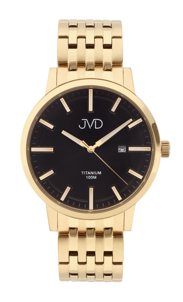 Náramkové hodinky JVD titan zlaté JE2004.4