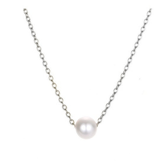 Stříbrný náhrdelník s perlou 4mm