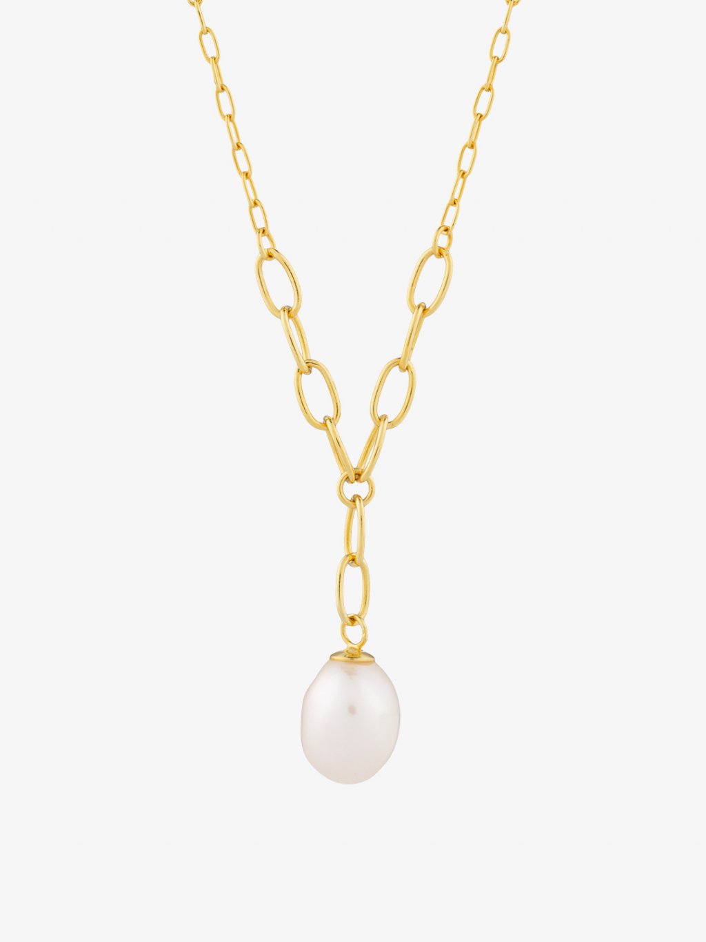 Stříbrný náhrdelník Pearl Heart s říční perlou Preciosa, pozlacený 5356Y01