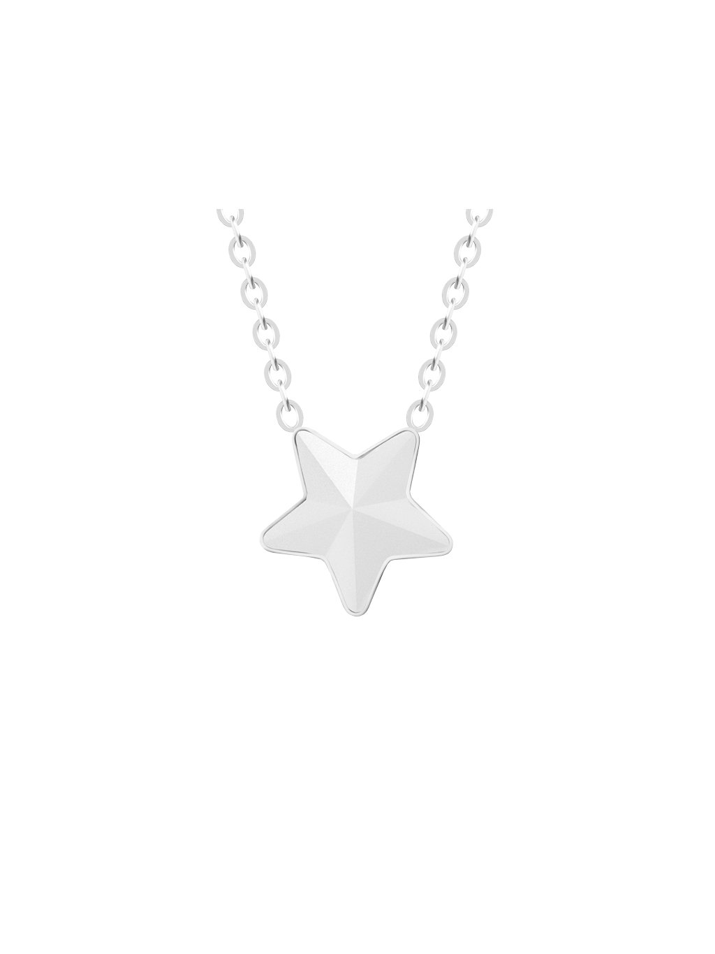 Náhrdelník z chirurgické oceli Virgo, hvězda s českým křišťálem Preciosa, krystal mat 7342 10
