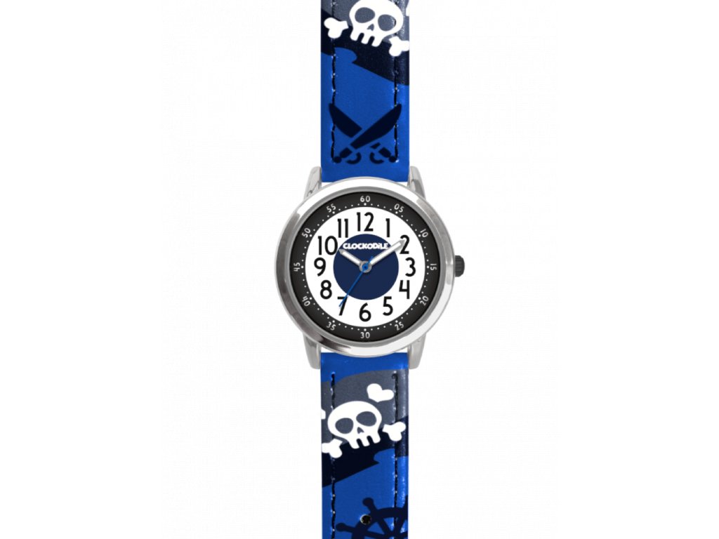 CLOCKODILE Svítící modré chlapecké hodinky PIRÁTI CWB0060