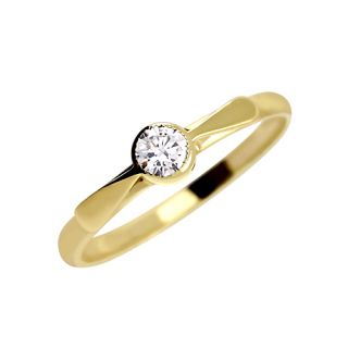 Zlatý prsten se zirkonem Dana Velikost a váha prstenu: 53(váha 1,50g)