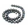 Perlový náhrdelník černé kultivované perly 40cm 9-9,5mm